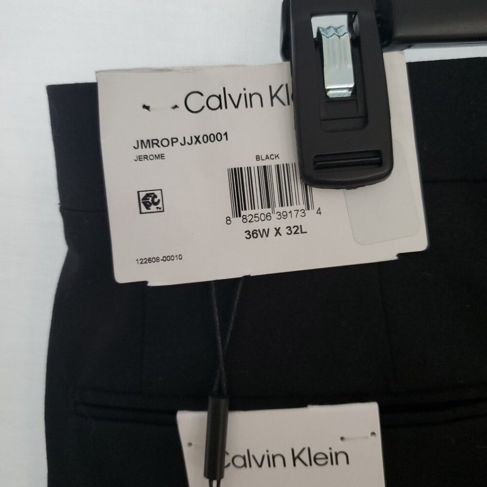 Calvin Klein Mens Black Slim-Fit Performance Dress Pants Size 36W 32L - Picture 4 of 11